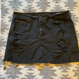American Eagle Black Stretch Denim Skirt
